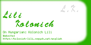 lili kolonich business card